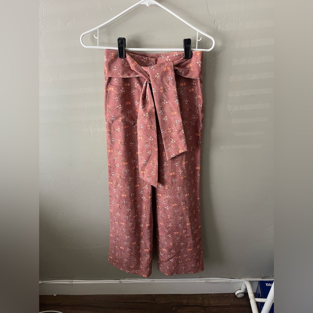 NWOT Tach clothing floral wide leg corduroy pants